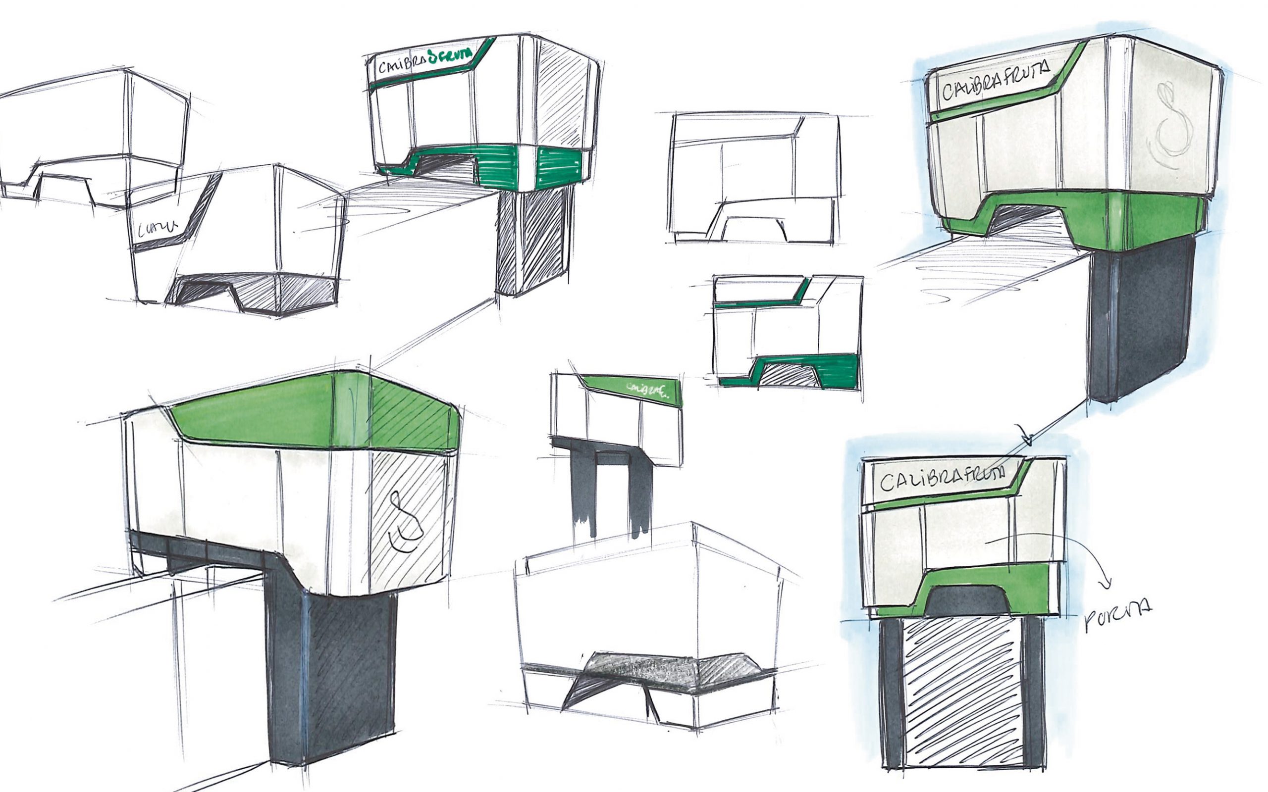 sketches fruit calibrator for Calibra Fruta