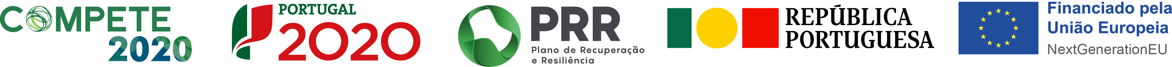 Logotipos finaciamentos P2020, Compete 2020 e PRR